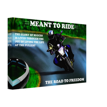 Rider Illustration on Canvas for Travel Enthusiasts with Motivational Message