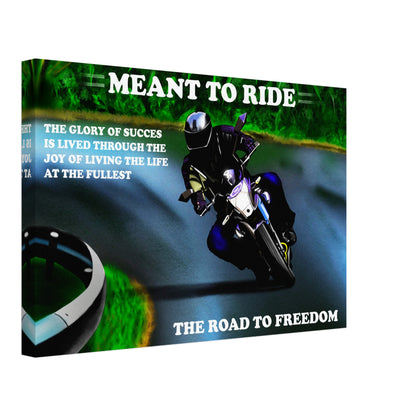 Rider Illustration on Canvas for Travel Enthusiasts with Motivational Message