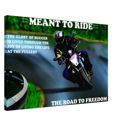 Rider Illustration on Canvas for Travel Enthusiasts with Motivational Message