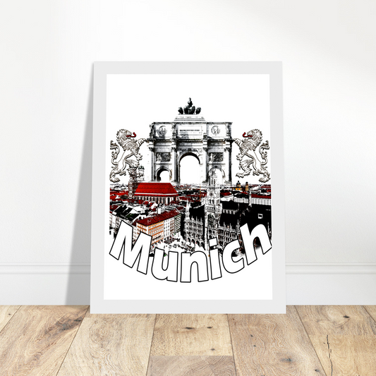 Munich Graphic Design Poster in Wooden Frames