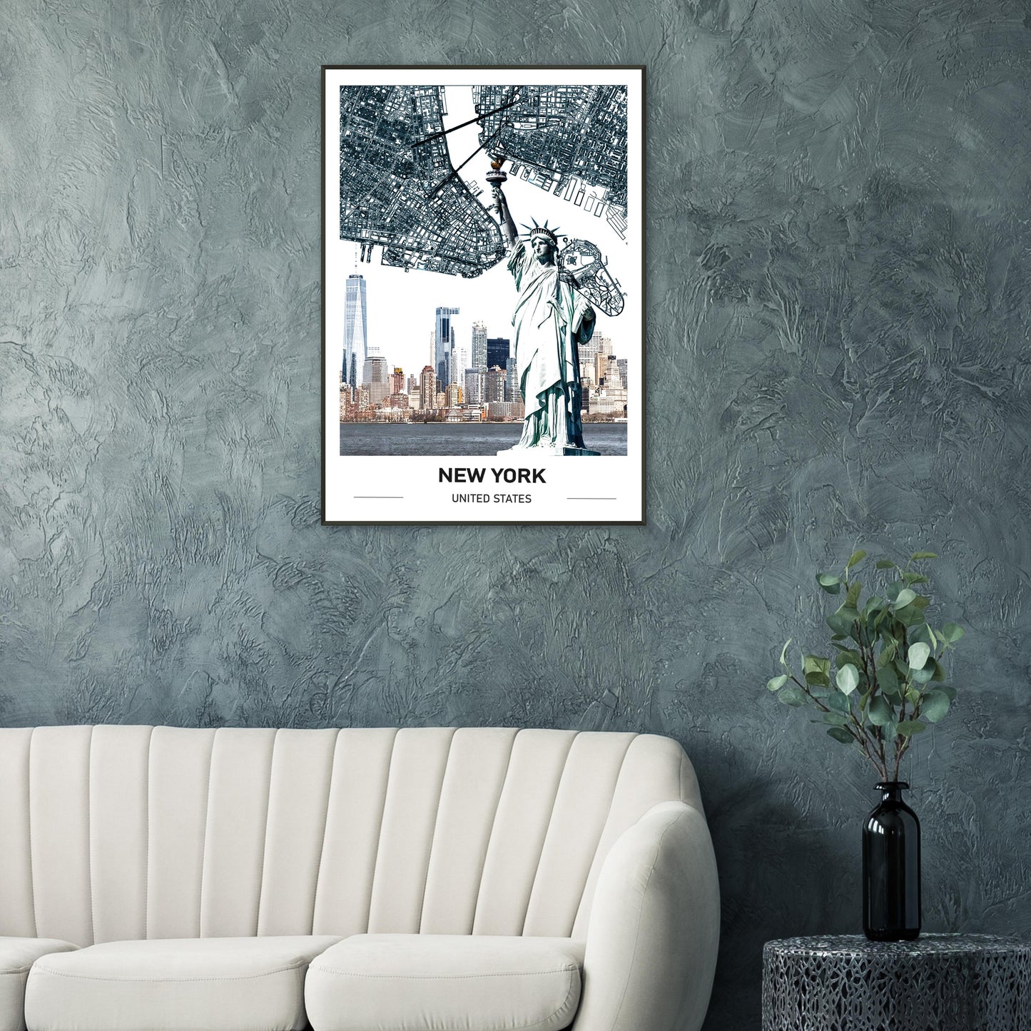 New York Vintage Reise Poster mit langlebigem Aluminium