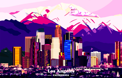 Los Angeles Poster, Travel Art, City Poster, Digital Download, City Illustration