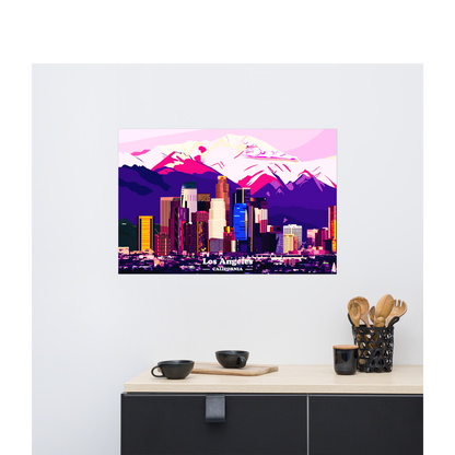 Los Angeles Poster, Travel Art, City Poster, Digital Download, City Illustration